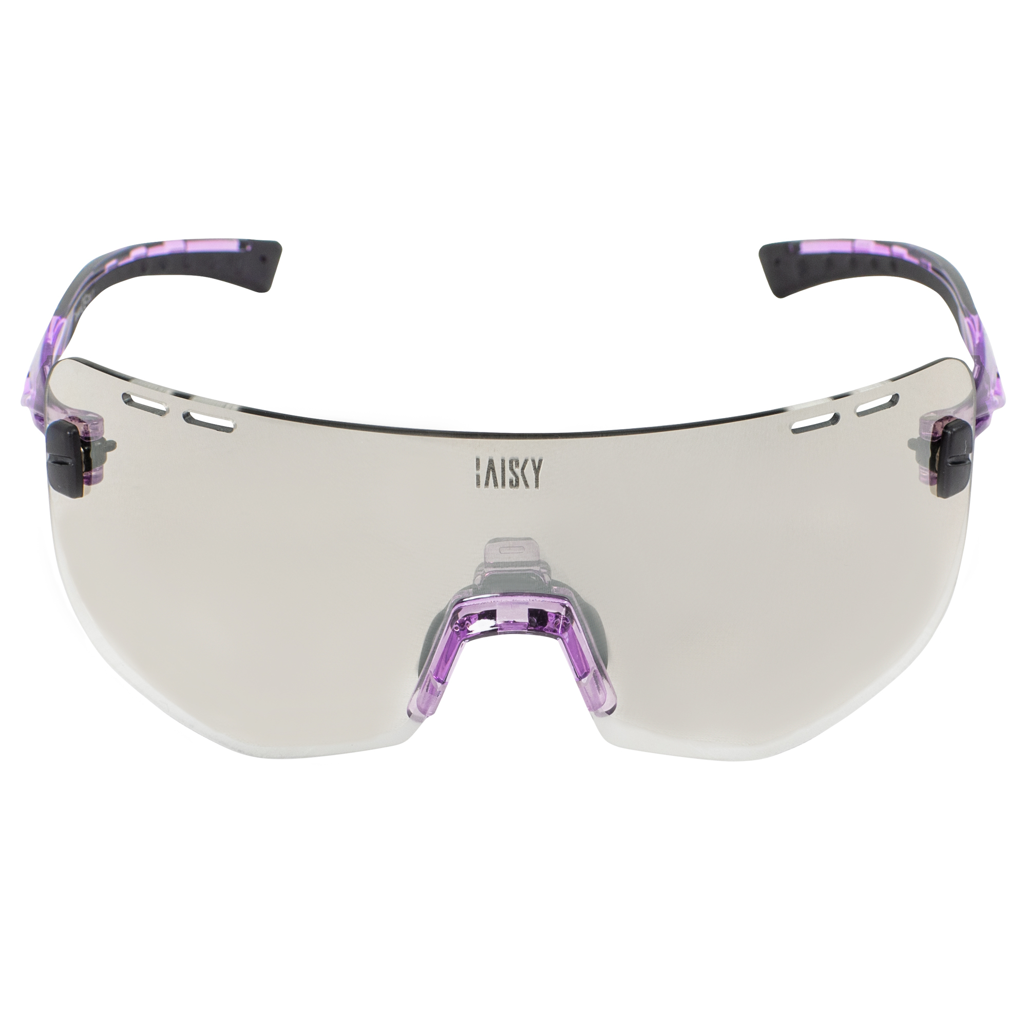 運動風鏡 淺紫框電鍍透明