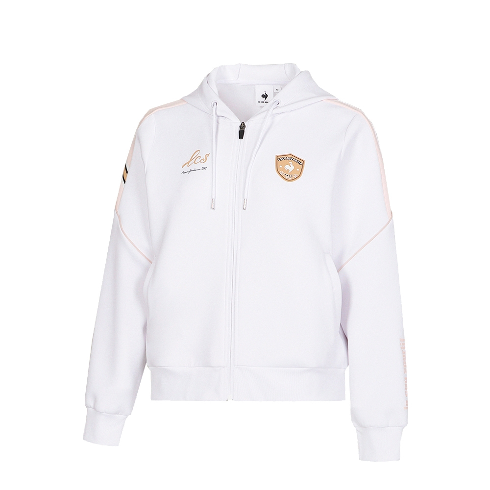 LE COQ SPORTIF 法國公雞 女款白色休閒經典連帽外套(兩色)運動外套/舒適/百搭/休閒 04MXN62362