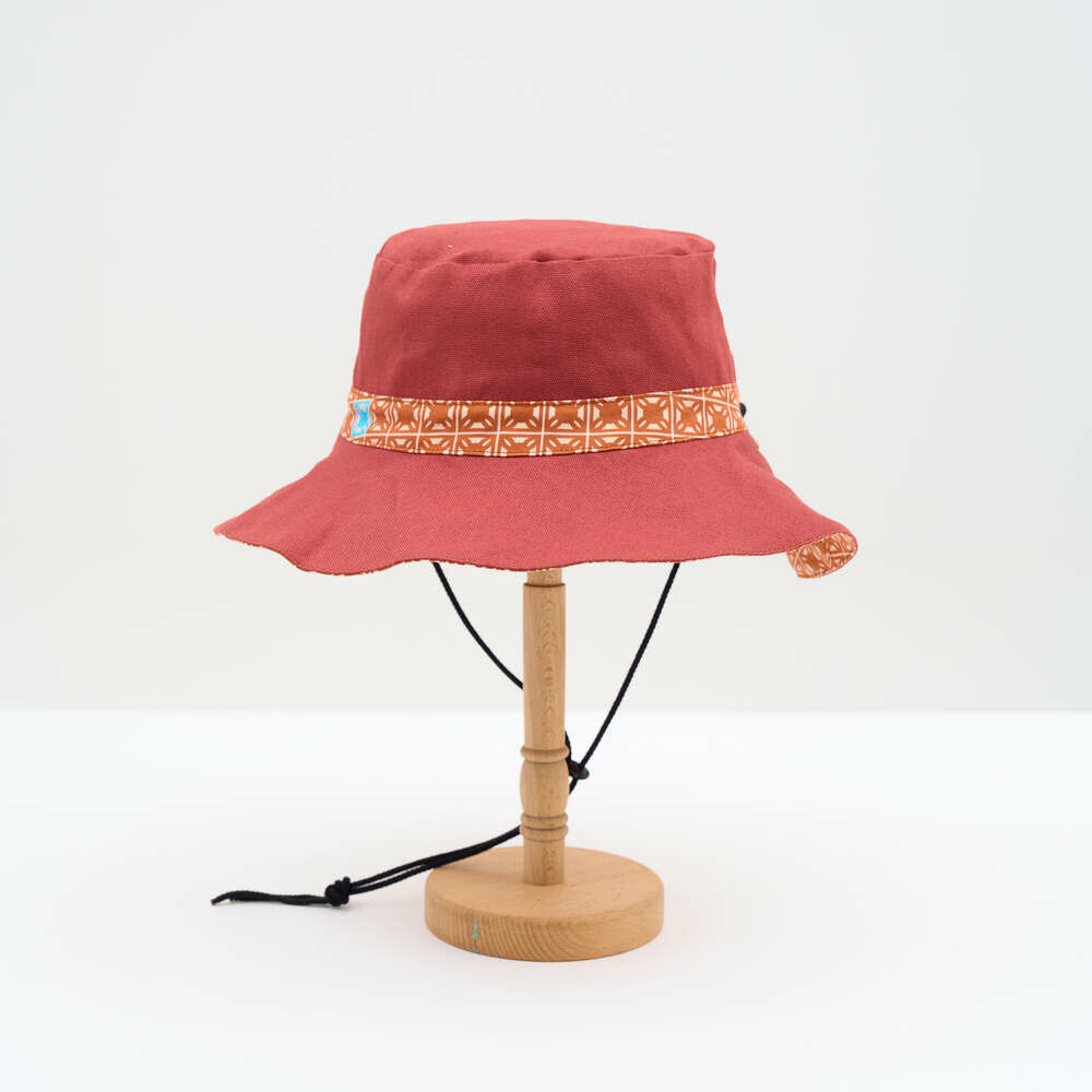 Double Sided Sun Hat/Old Cement Tile No.1/Auburn