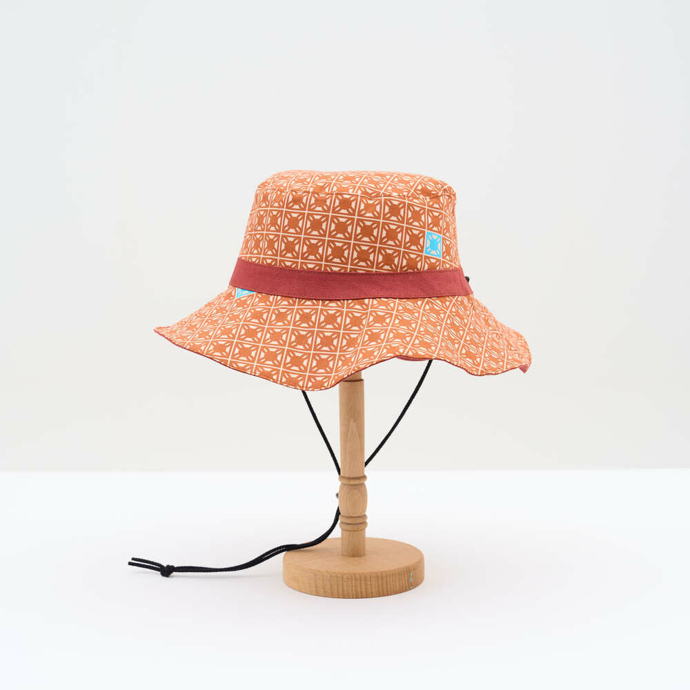 Double Sided Sun Hat/Old Cement Tile No.1/Auburn