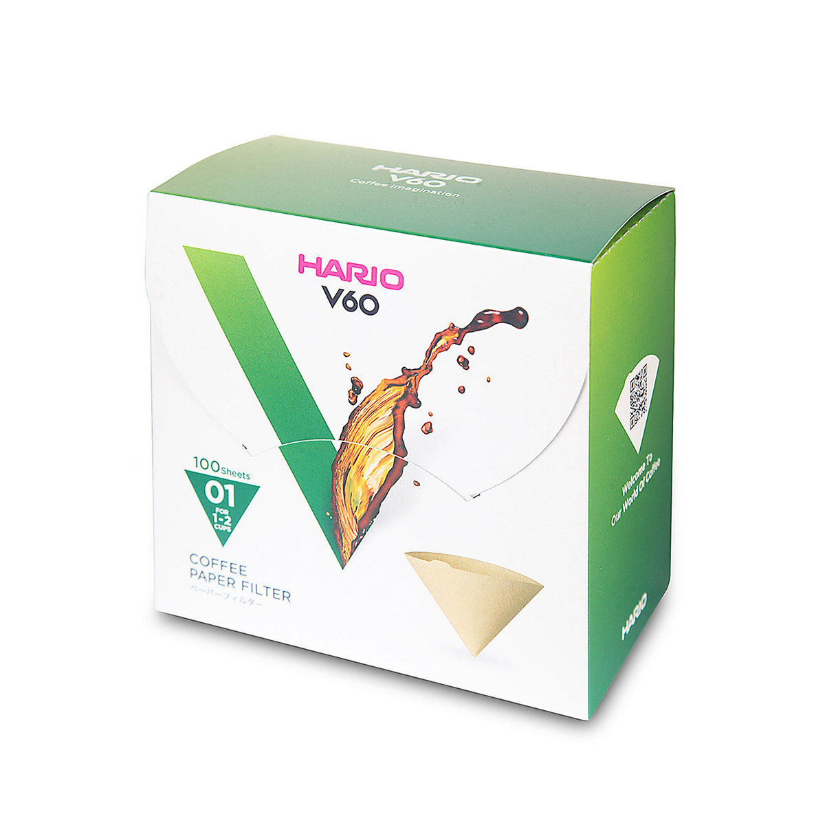 日本 HARIO V60 咖啡濾紙 01 原色 (100張 ) 盒裝 -VCF01100MK