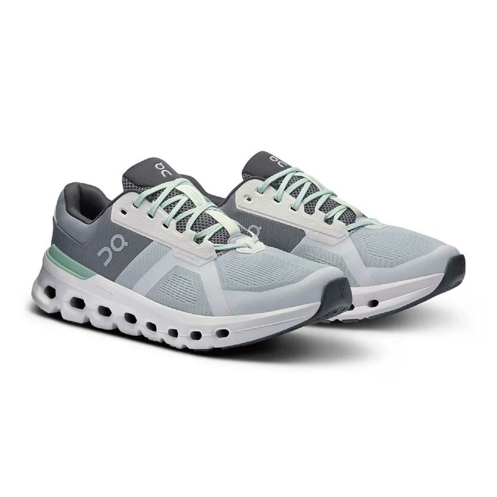 On 昂跑 Cloudrunner 2 路跑鞋 寬楦 男款 冰霜灰/鼠尾草綠 31ON22594