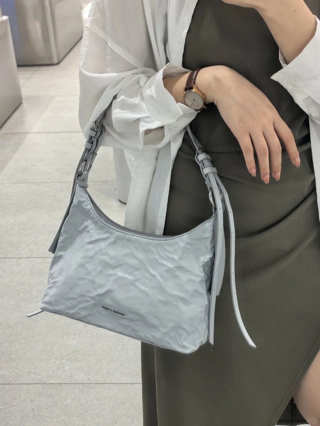 Charles & Keith 小CK 皺褶腋下包 單肩包 側背包 手提包 / 預購