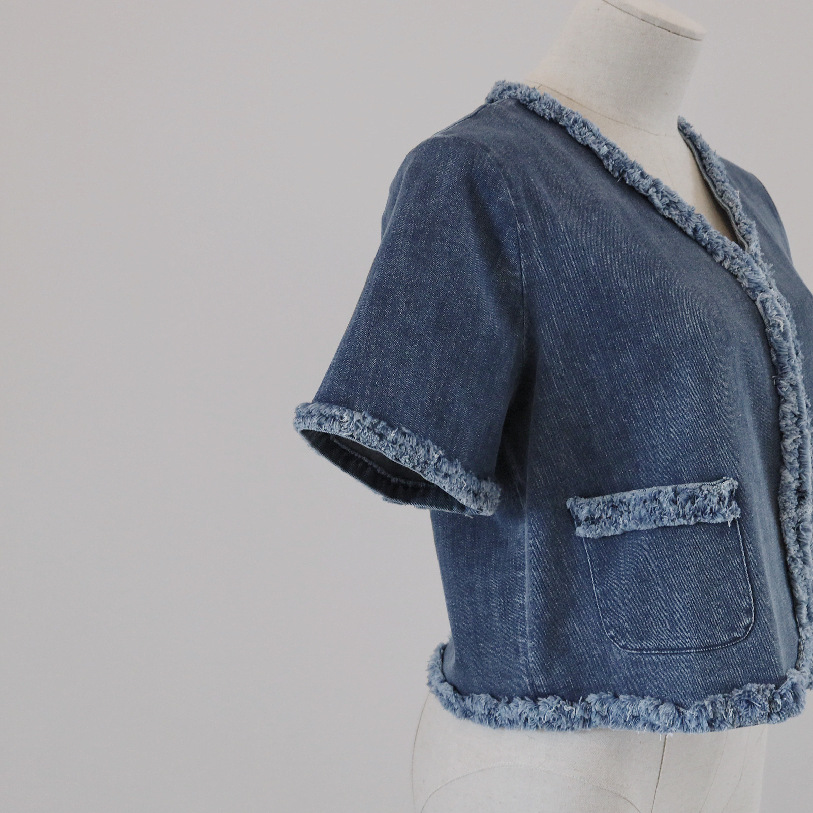 [現貨] [Vol.6] [7072]  流蘇洗水牛仔外套