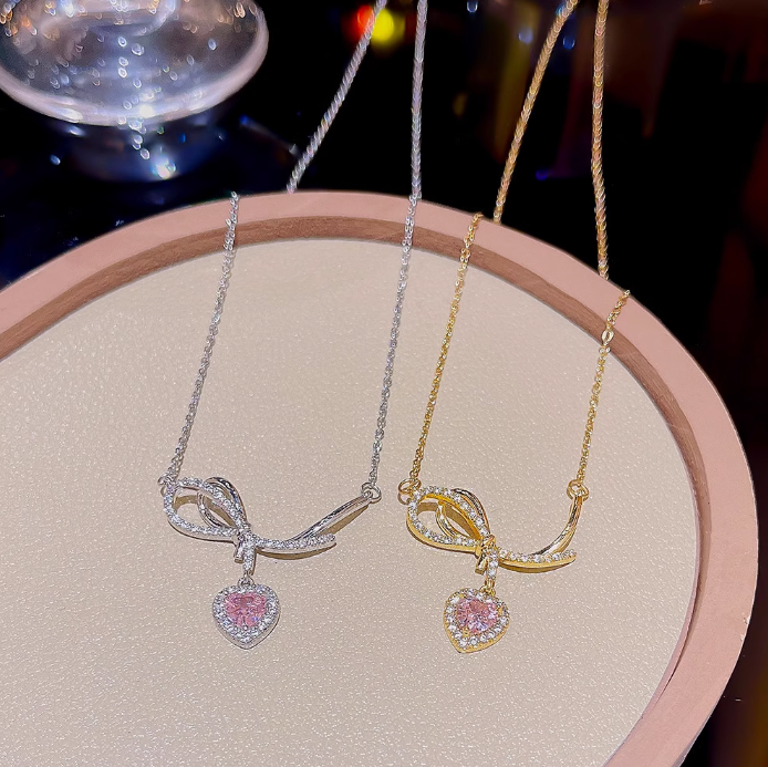 Sweet Heart Gift Knot Titanium Steel Necklace