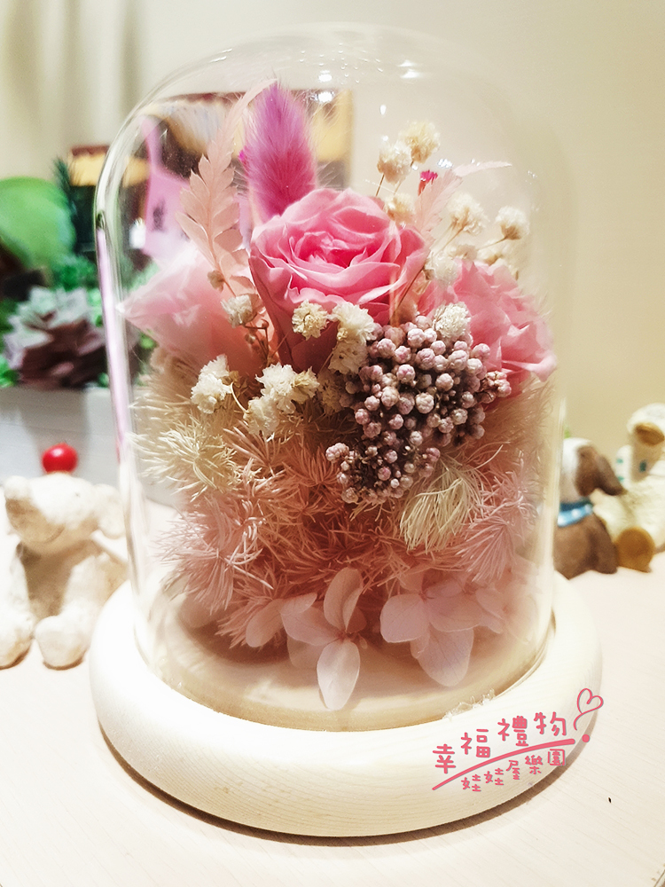 永生花鐘形玻璃罩,永生花試管型玻璃罩,玻璃罩夜燈,Preserved flower bell-shaped glass cover, preserved flower test tube type glass cover