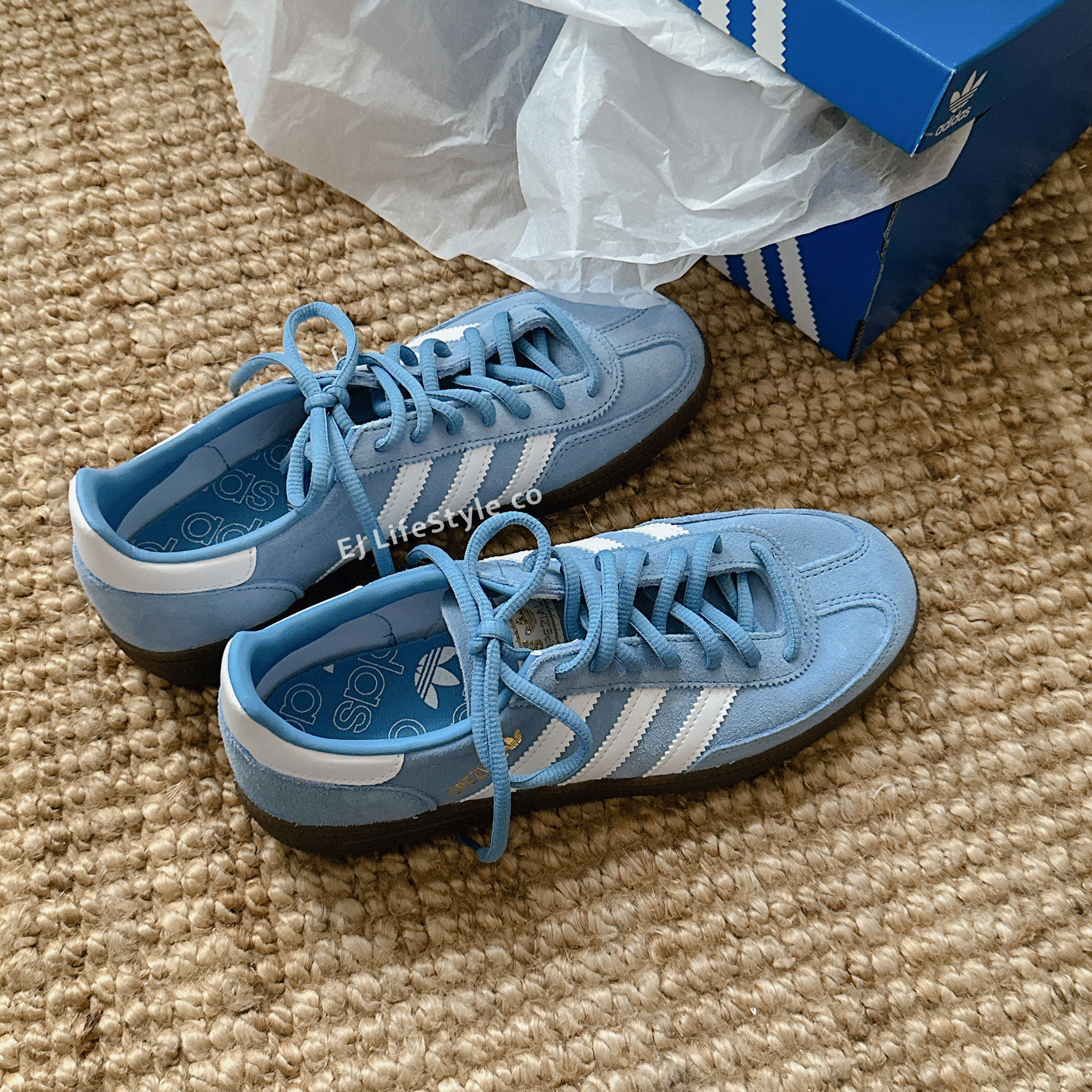 ADIDAS HANDBALL SPEZIAL 天空藍 白藍 焦糖底 復古 金標 BD7632 / 現貨+調貨