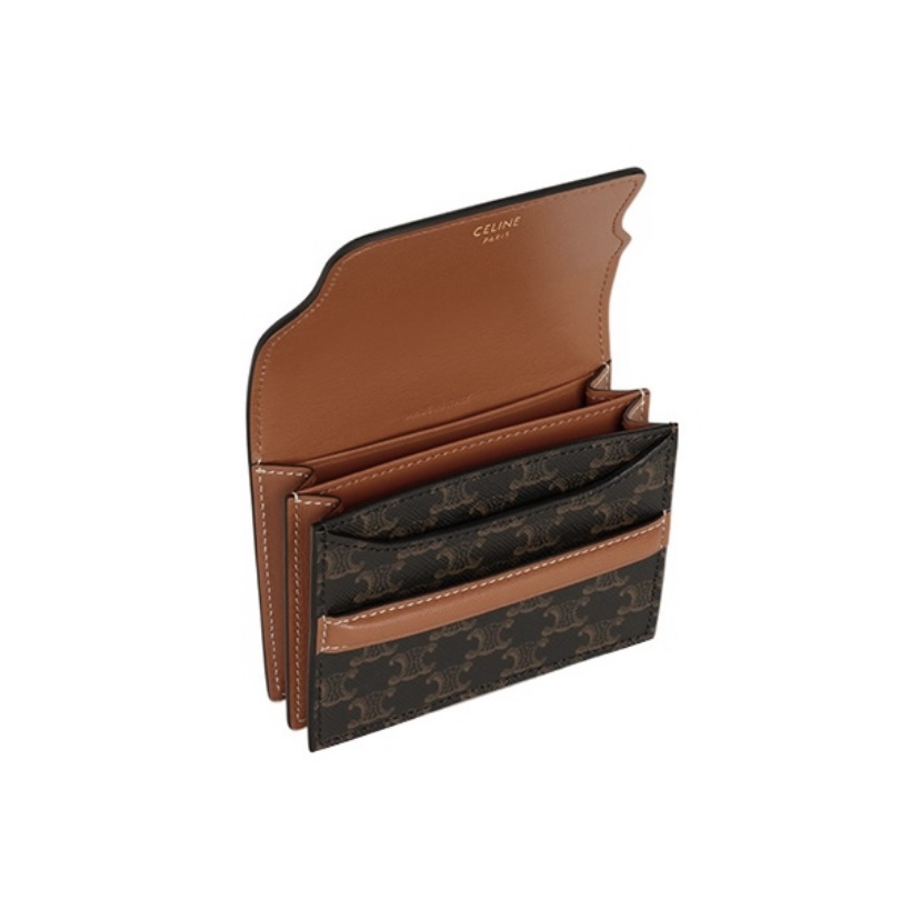 CELINE Triomphe 帆布及羊皮 名片套