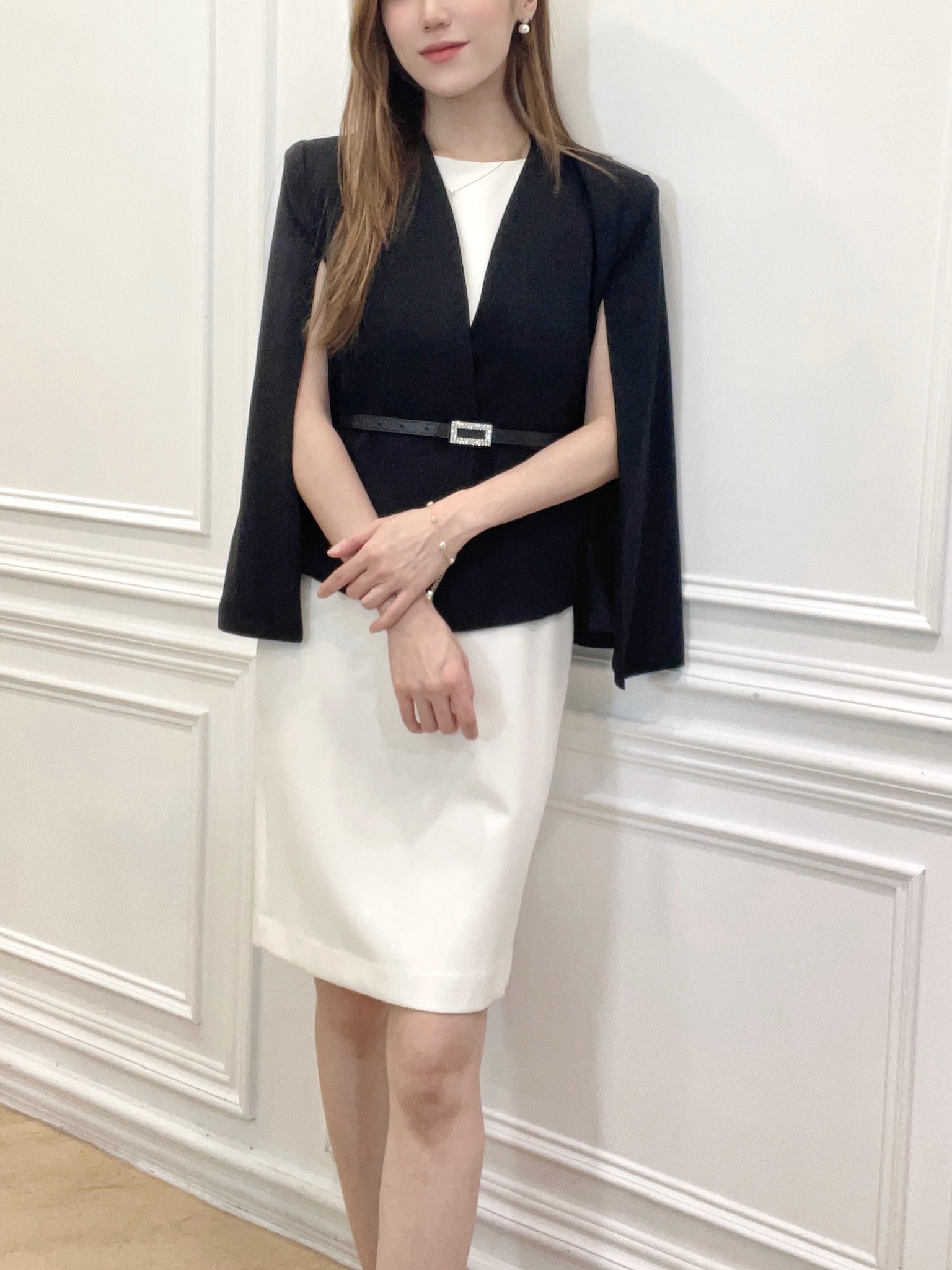 無領斗篷西裝外套