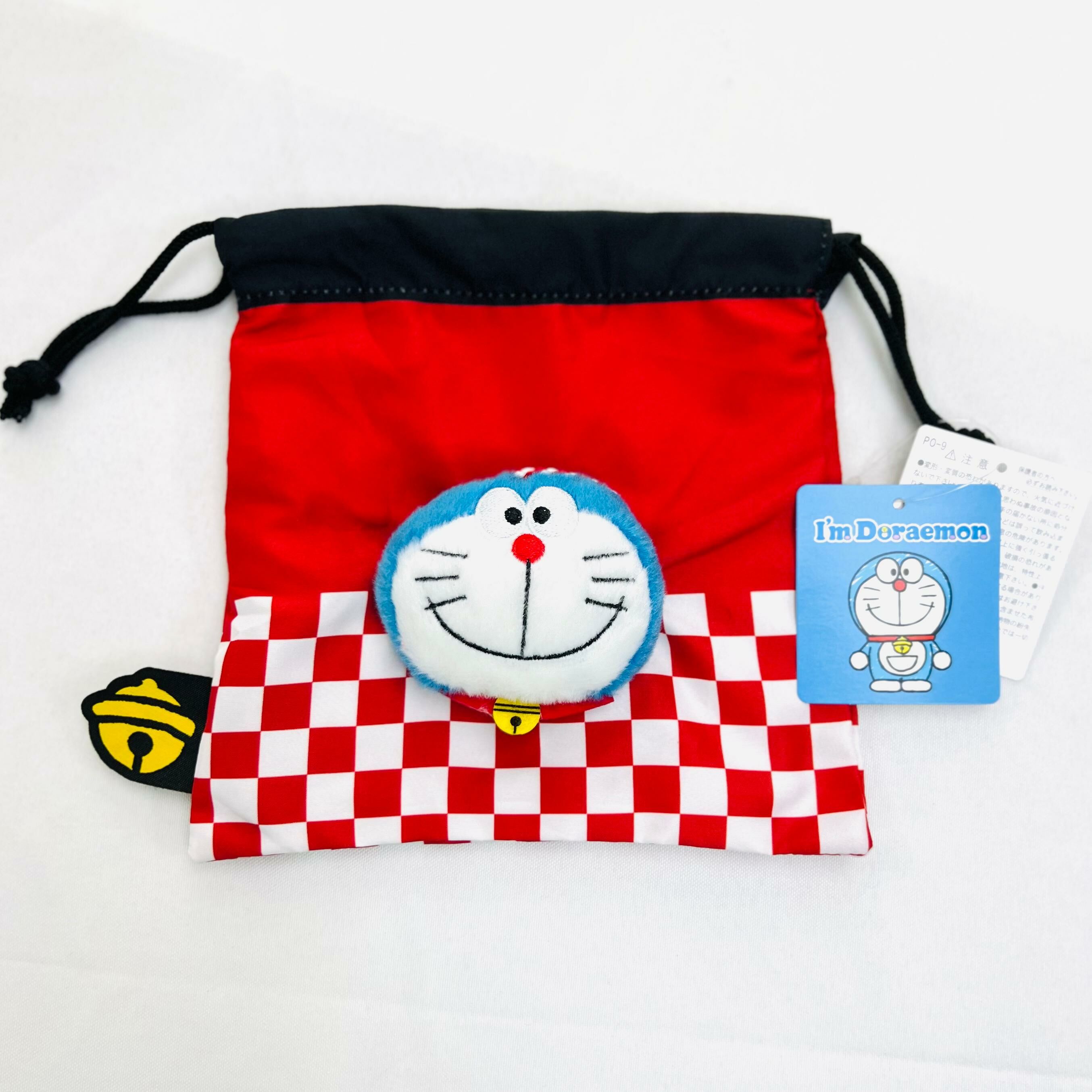 Doraemon Boa Face Drawstring Bag -Red