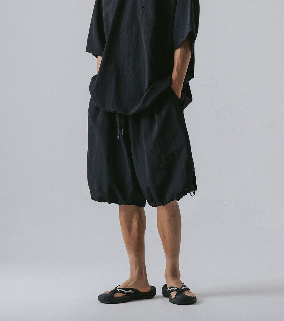 2024SS ANGLAN Ring Nylon string half pants 氣球褲 寬版 五分褲 現貨