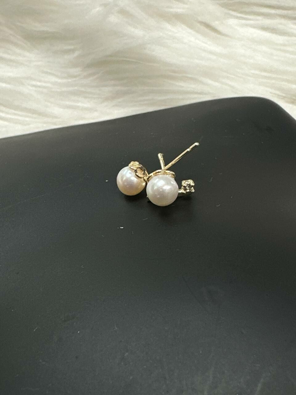 [S] GEMZ & CO JBJC MINIMALISTIC PEARL STUD EARRING, GOLD, O28 (O28)