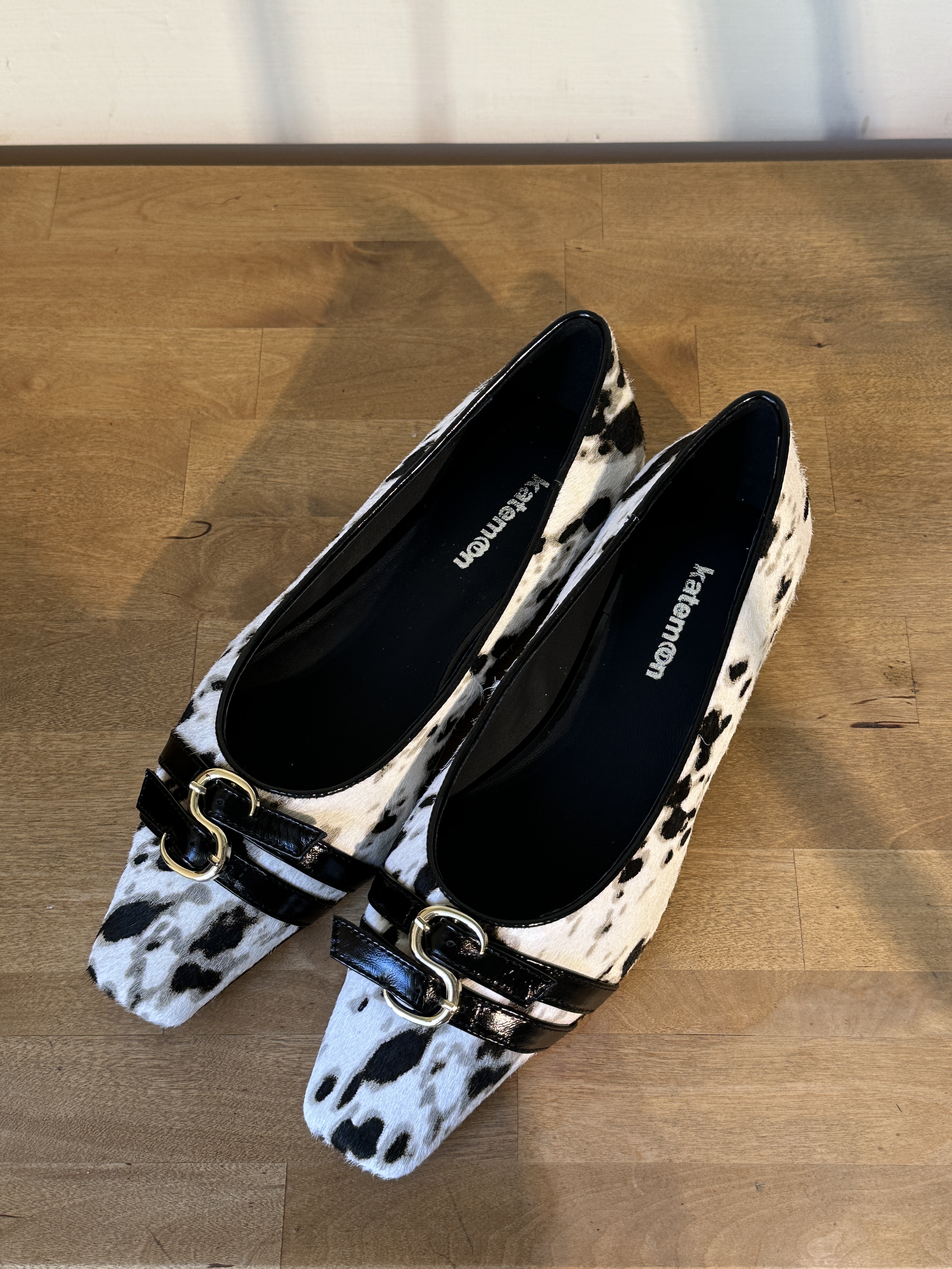 雙皮帶馬毛平底鞋