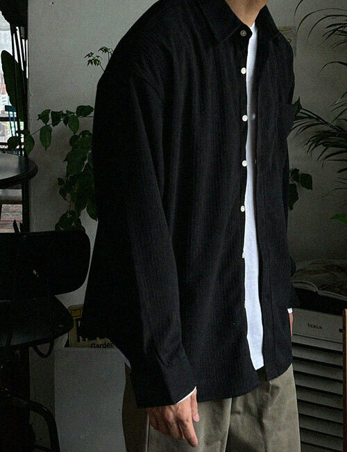 奶油燈芯絨長袖襯衫