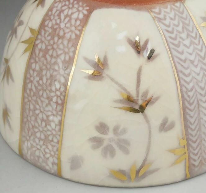 日本製 京燒 抹茶碗 志野更紗 喜信作