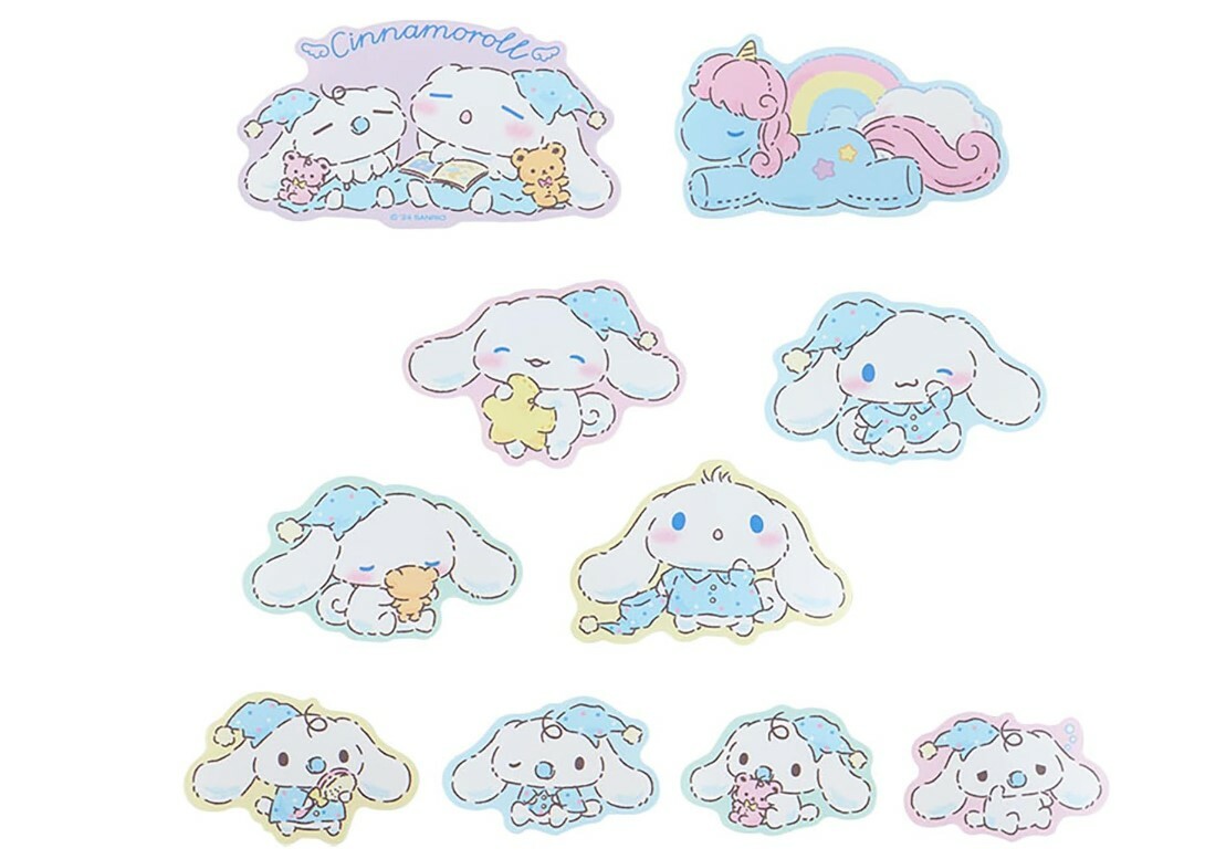Sanrio Sticker Flakes - Cinnamoroll Nemu Nemu Time Design Series