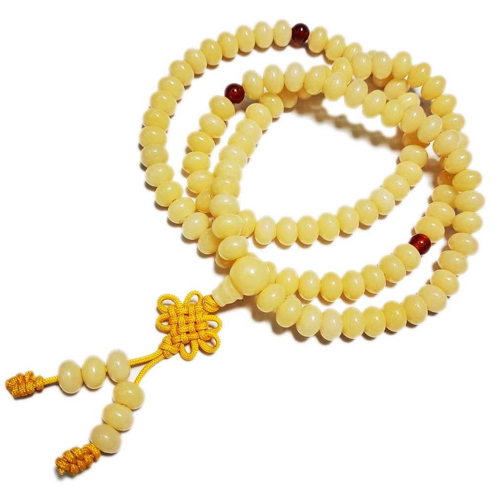 象牙白菩提根108念珠8*10mm【十方】153702