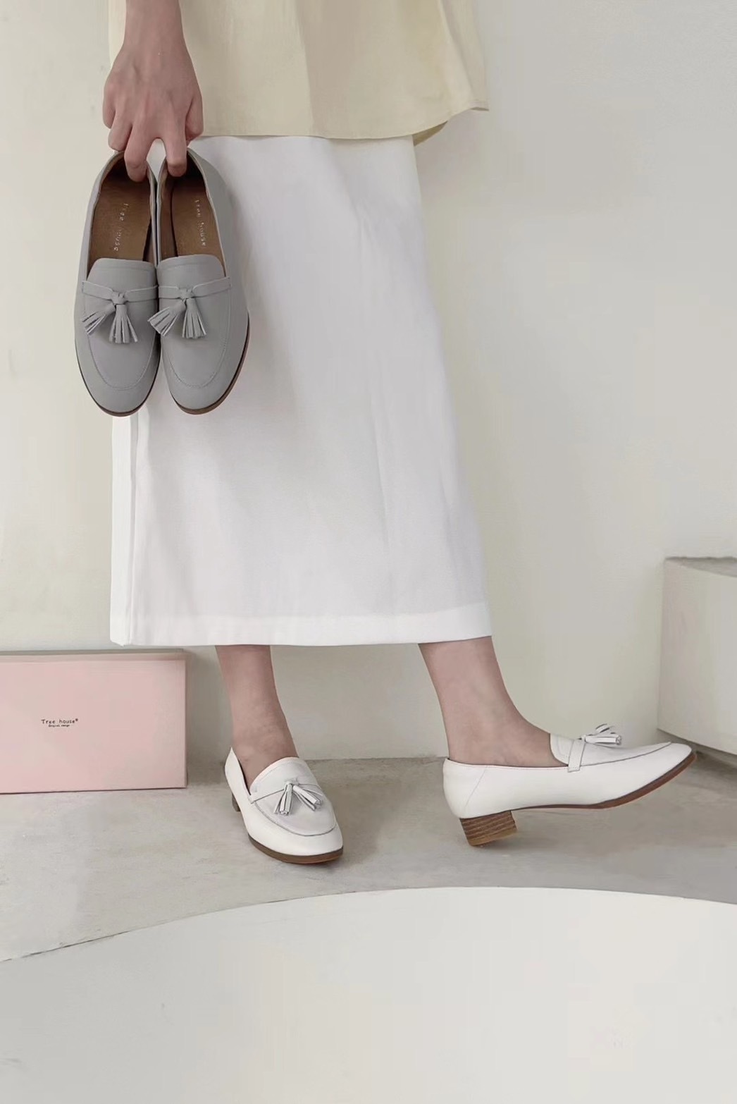 韓版流蘇真皮小單鞋