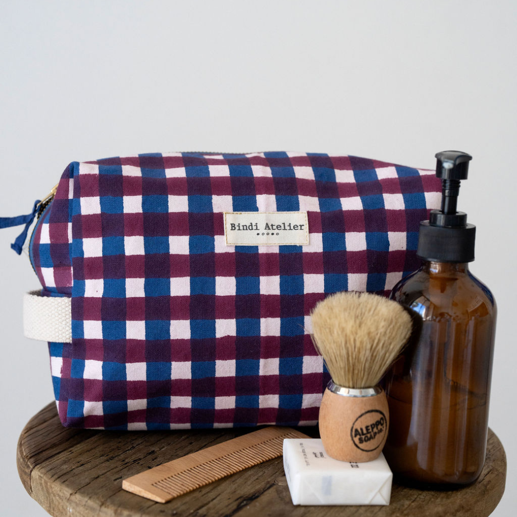 迷霧藍榴紅雙色 | 帆布款化妝包