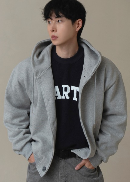 鈕扣連帽休閒運動外套