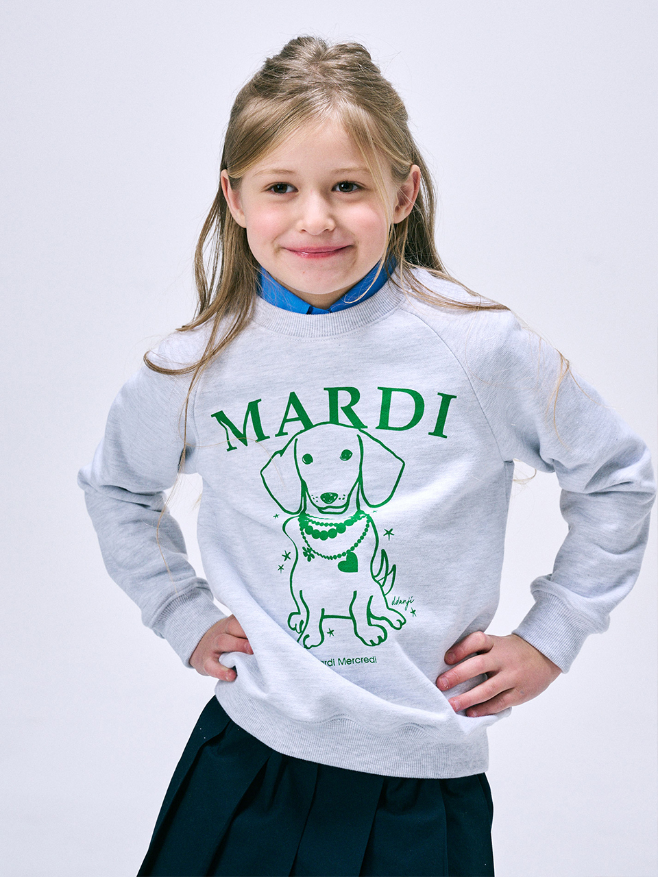 Mardi Mercredi KIDS SWEATSHIRT PEARL NECKLACE SWING THE TAIL DDANJI