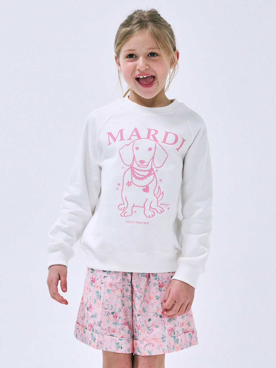 Mardi Mercredi KIDS SWEATSHIRT PEARL NECKLACE SWING THE TAIL DDANJI