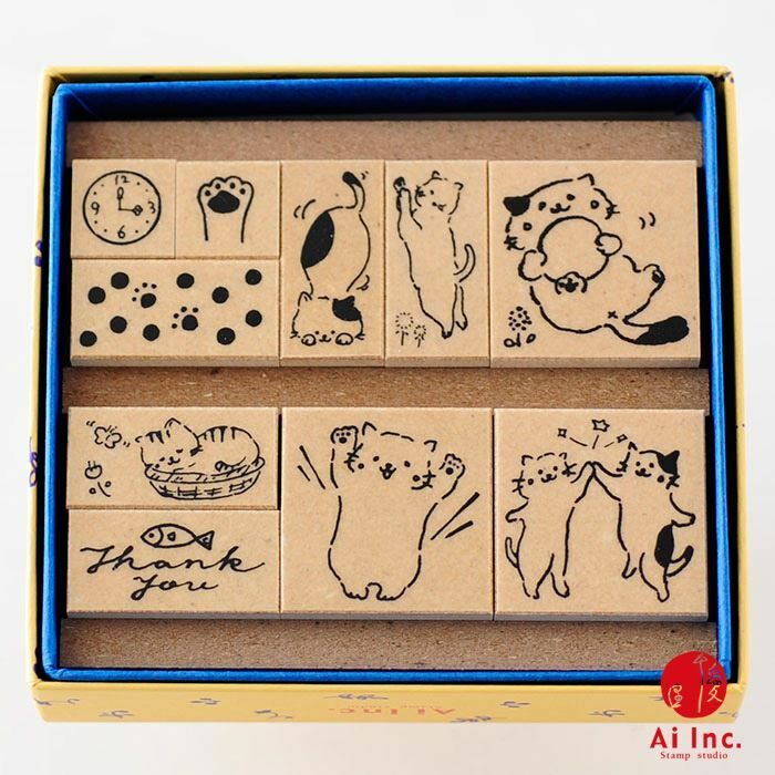 貓咪 10入印章組｜日本 Ai Inc.