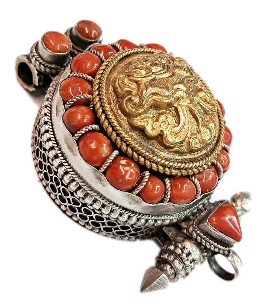 寶蓋&珊瑚精工{鎏金純銀}嘎嗚【十方】126745