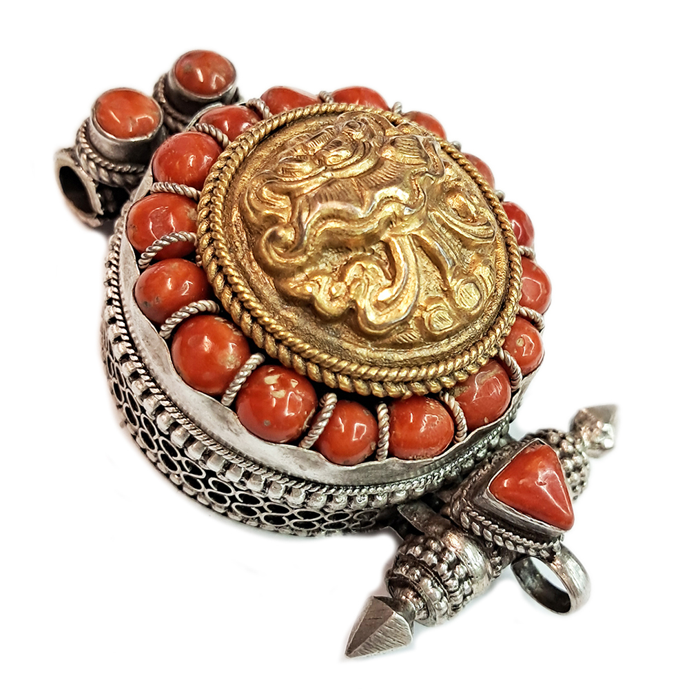 寶蓋&珊瑚精工{鎏金純銀}嘎嗚【十方】126745