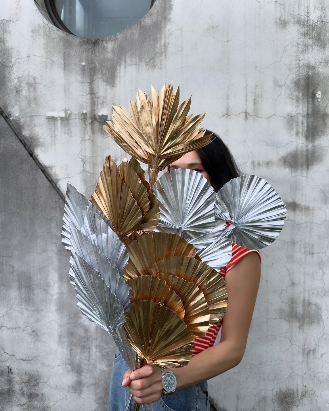 乾燥染色小蒲葵葉