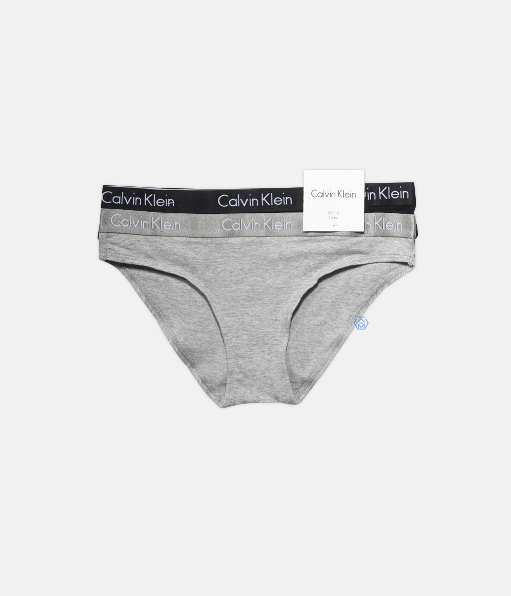 [出清品]Calvin Klein Motive Cotton Bikini 包臀內褲 (QP1914O-906) (2入組)