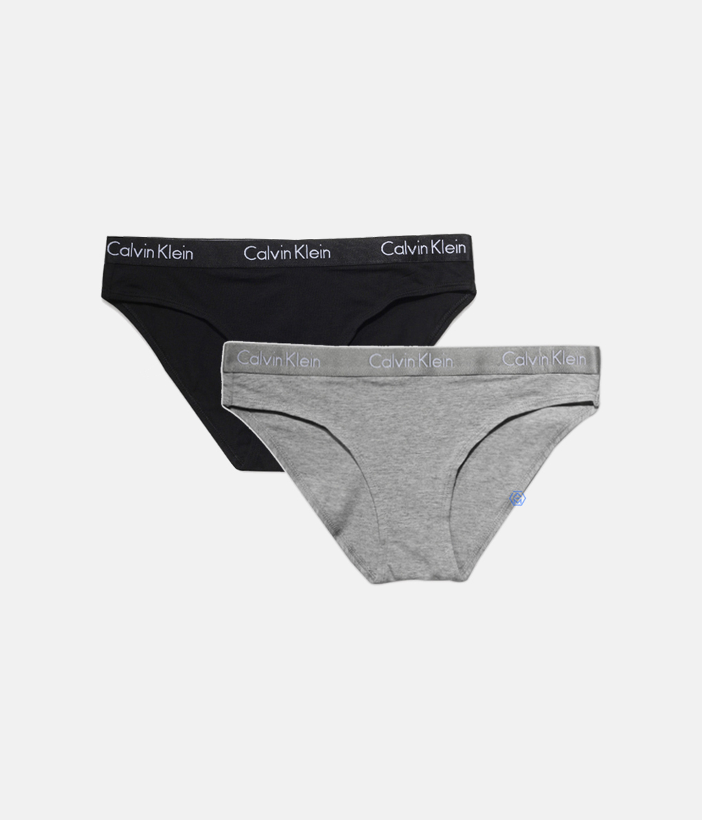 [出清品]Calvin Klein Motive Cotton Bikini 包臀內褲 (QP1914O-906) (2入組)