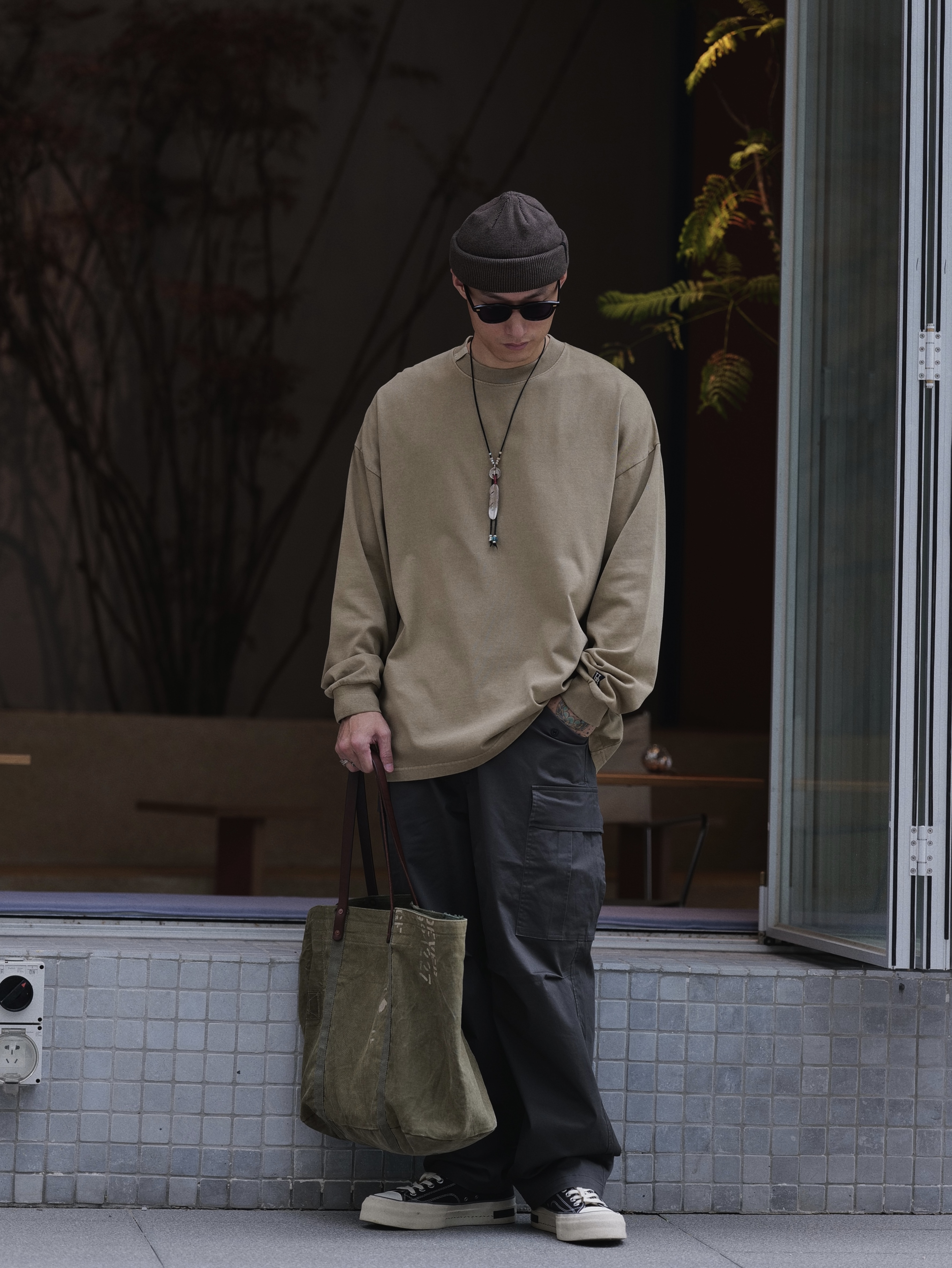 #預購 UNBENT 24AW 日系 復古 蠟染水洗 刺繡長踢 4色