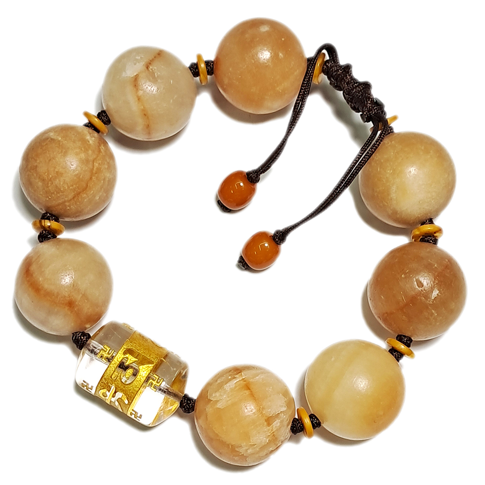 六字真言{水晶}&龍宮舍利手珠18mm【十方】153714