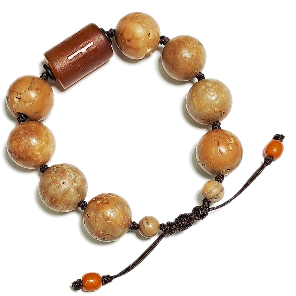 六字真言{紅玉髓}&龍宮舍利手珠18mm【十方】153715