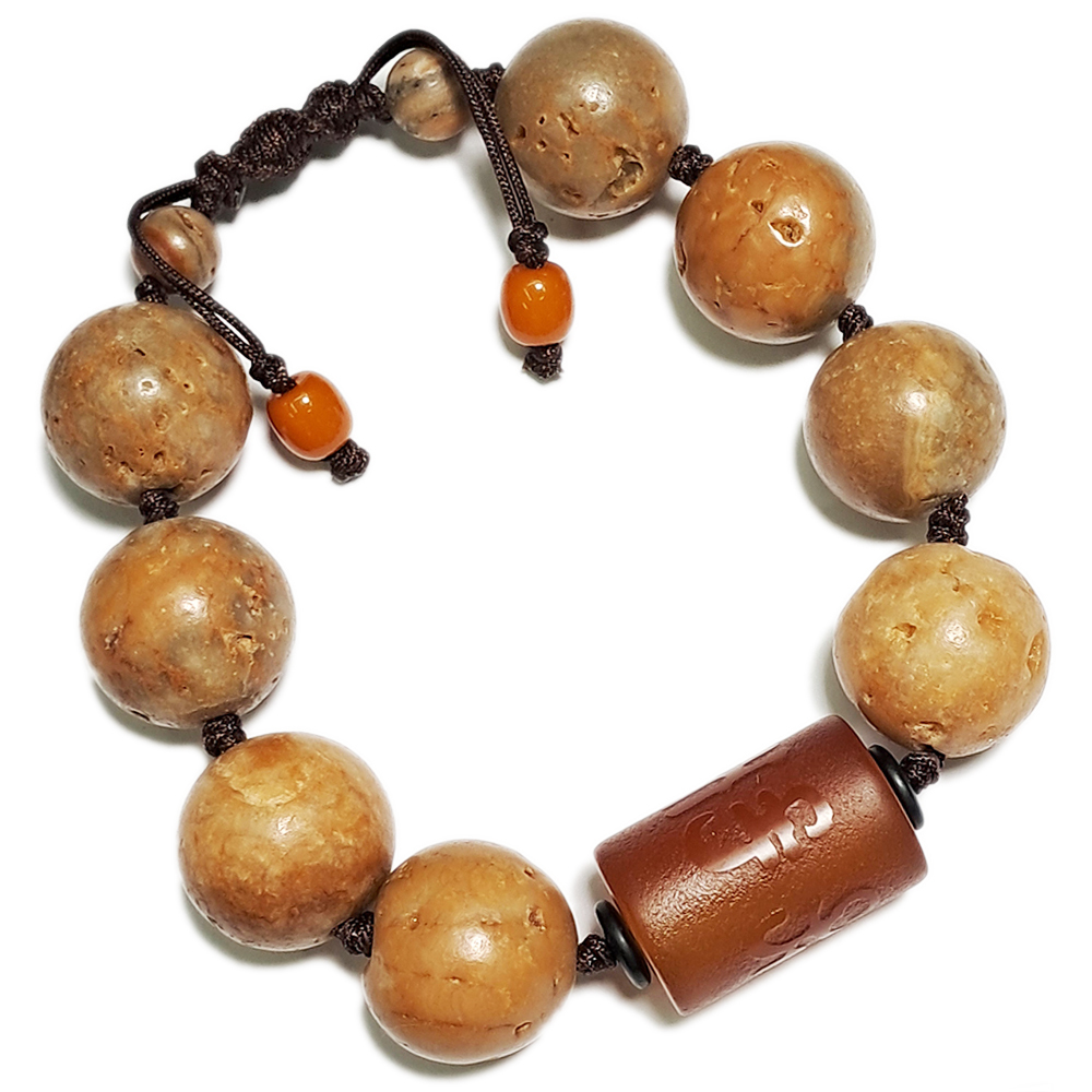 六字真言{紅玉髓}&龍宮舍利手珠18mm【十方】153715