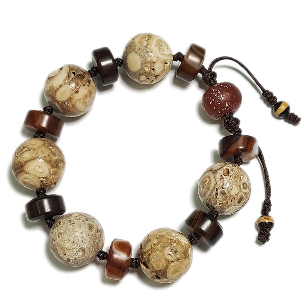 紅玉髓& 藥師珠&{羅漢靈骨}龍宮舍利手珠18mm【十方】153720