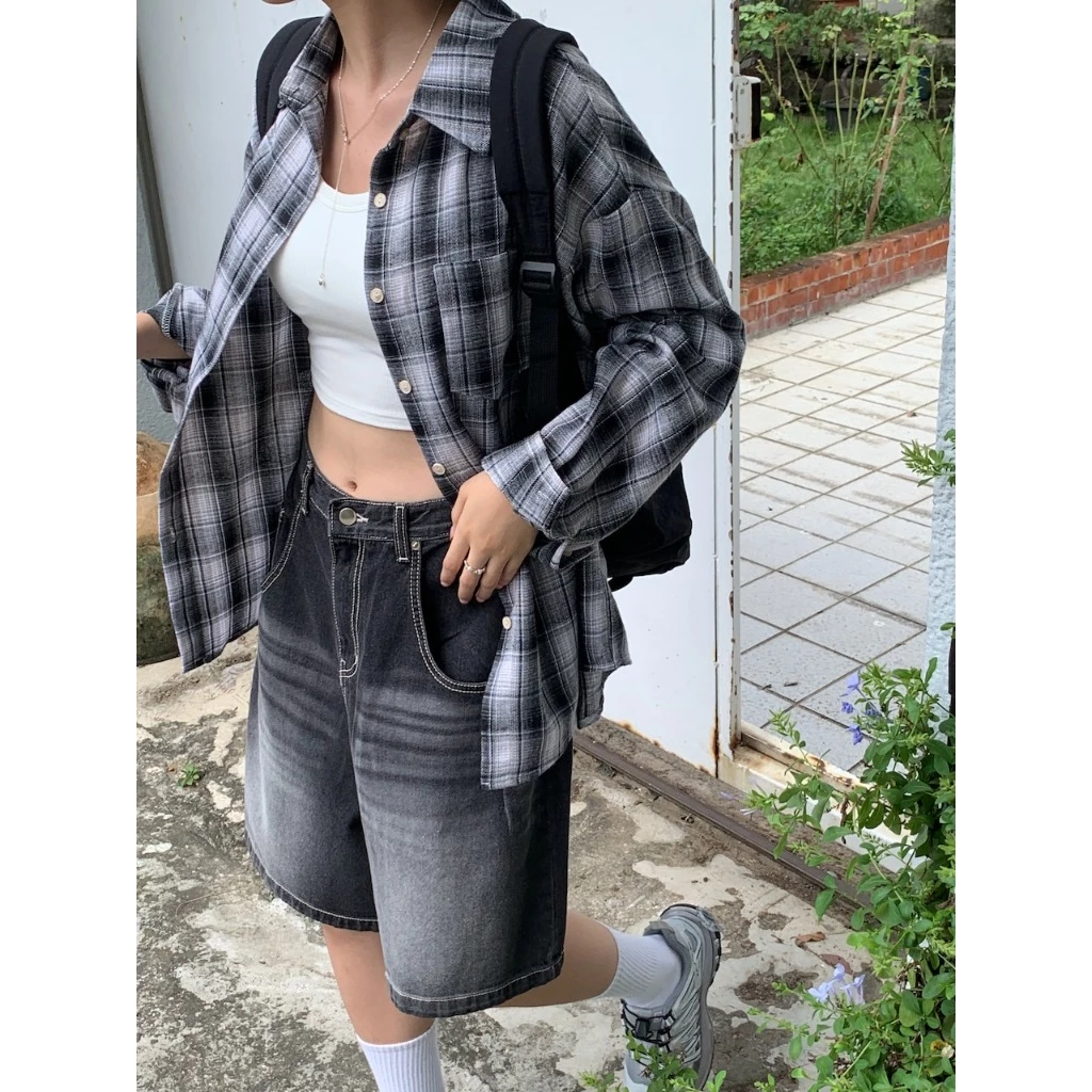熱銷現貨【imfine】秋色上身 大地色格子襯衫 #2756