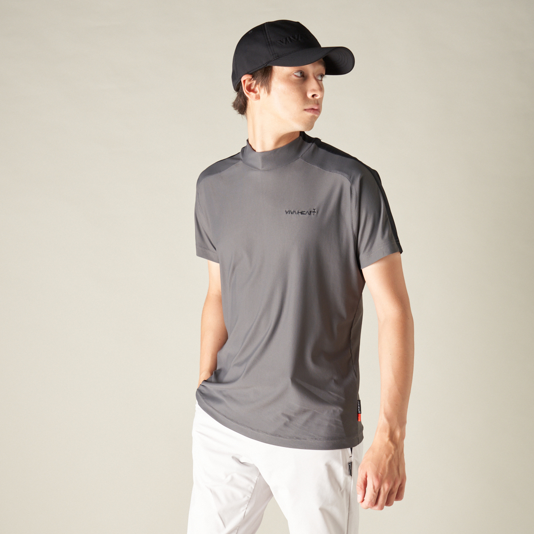 男士-剪裁短袖小高領