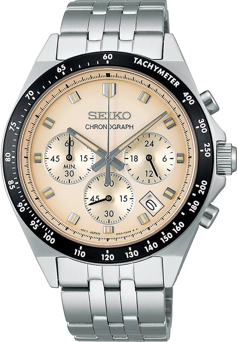 萬年鐘錶 - SEIKO CS 系列   米色面盤休閒款三眼計時男錶  SBTR045J / 8T63-02R0S 錶徑41MM
