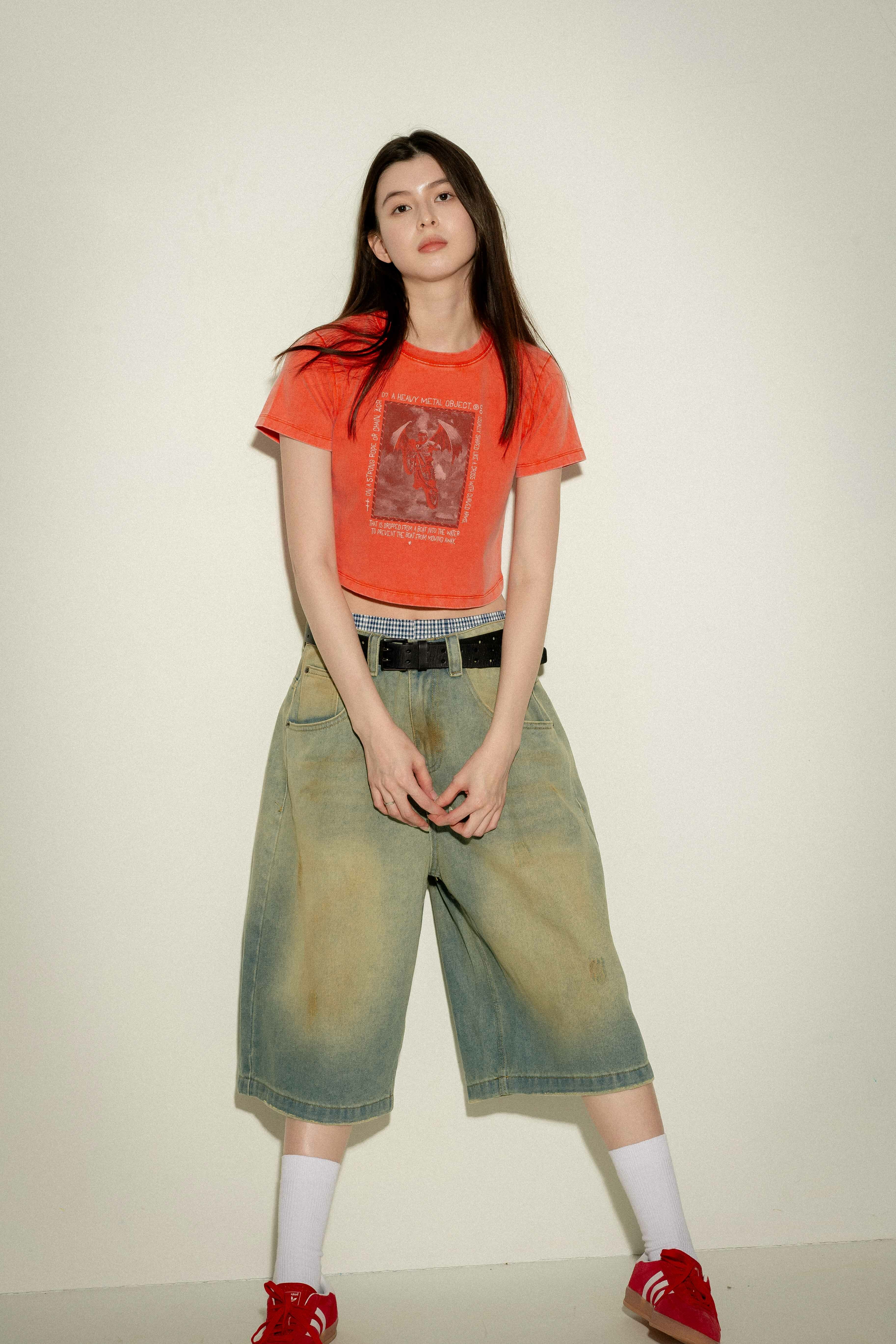 ACR AG-09 女款 重金屬 骷髏 越野 短版 短T 短袖