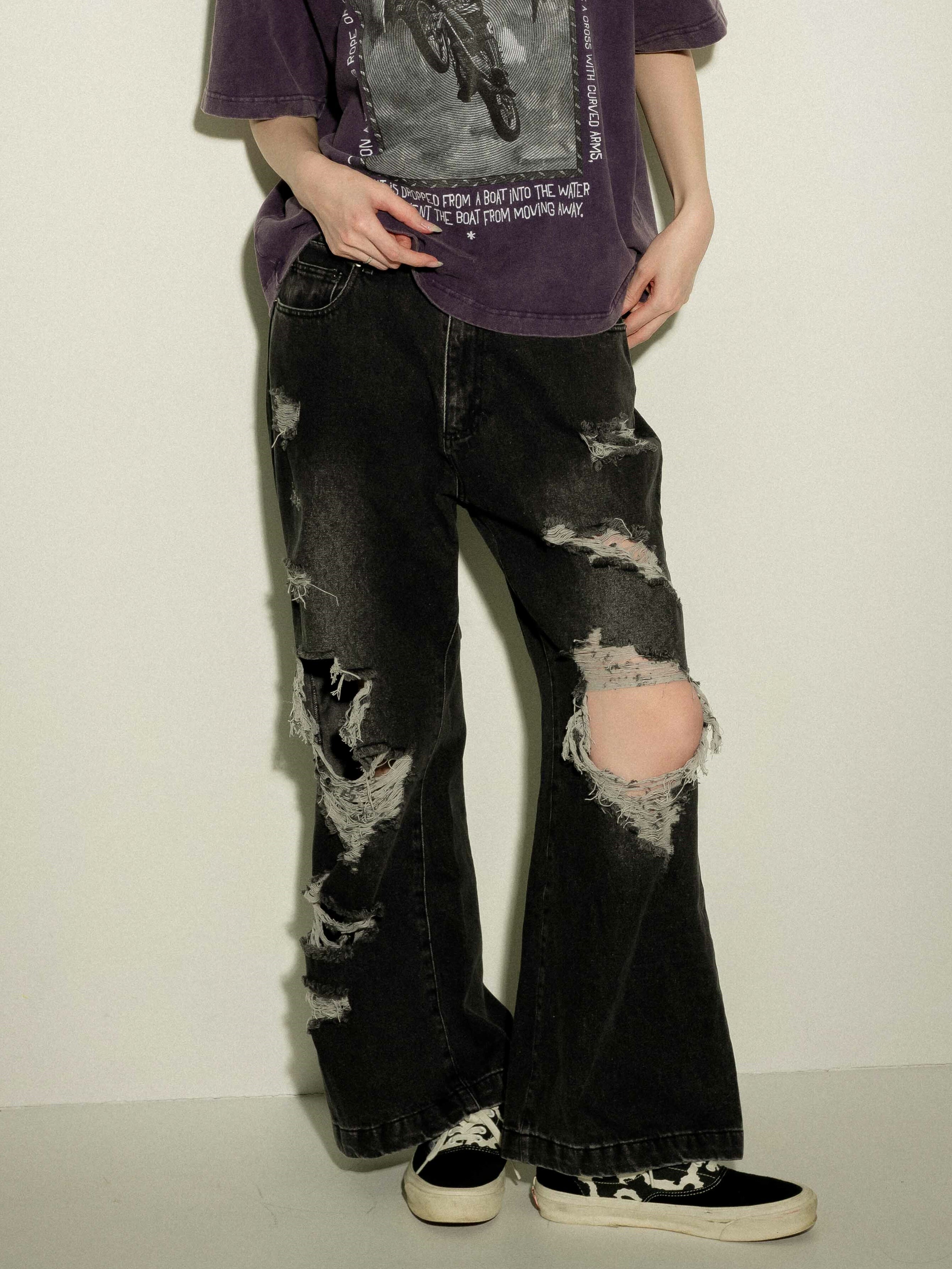 SIMON MADE BW-2429 破壞 BOOTCUT 微喇叭 闊腿 牛仔褲