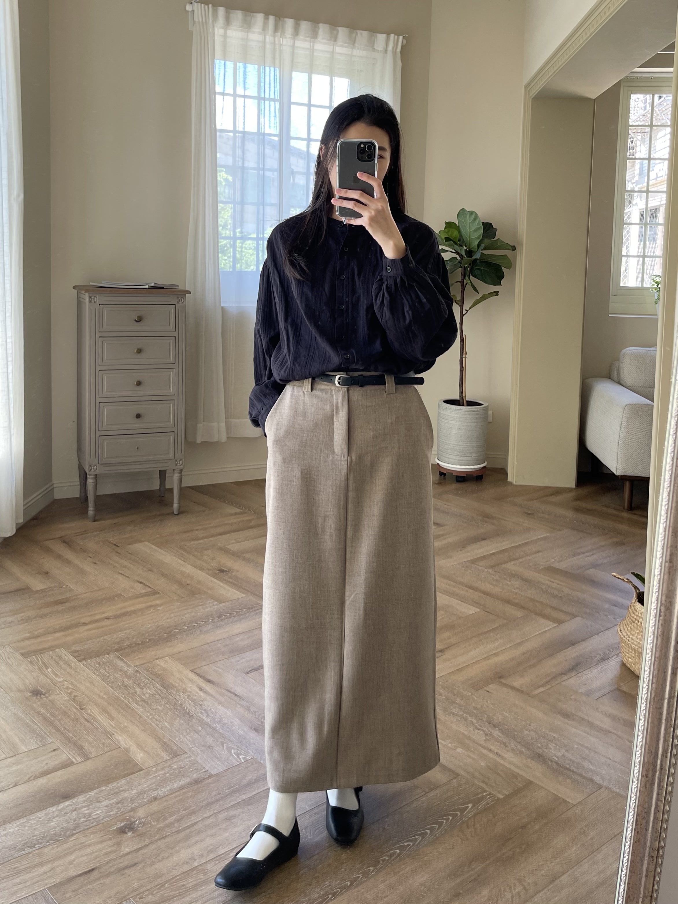 超推薦！顯瘦西裝長裙(附皮帶)*(現貨雪松卡M,L)