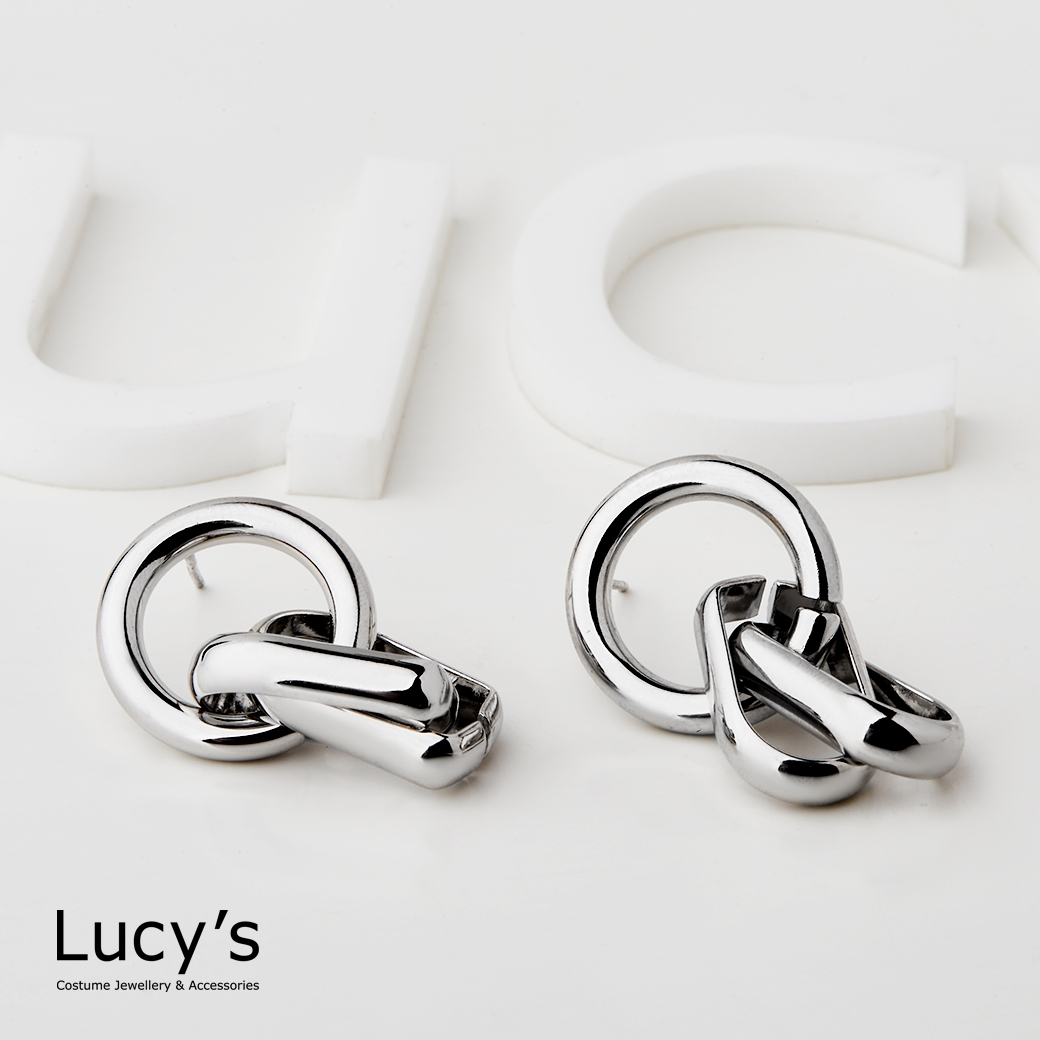 幾何交錯 耳環 (二色) (117346/117347)