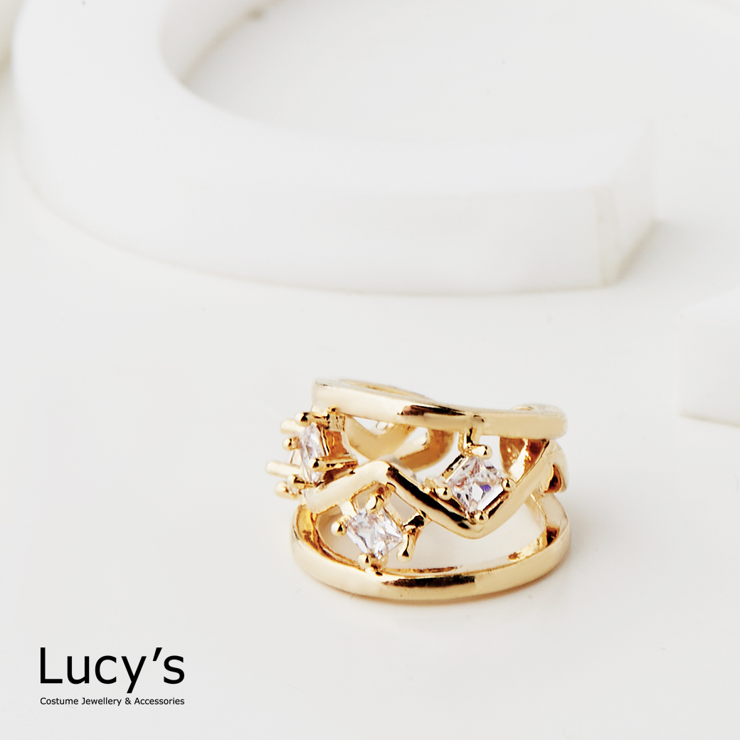 晶鑽流線 耳骨夾 (二色) (116813/116814)