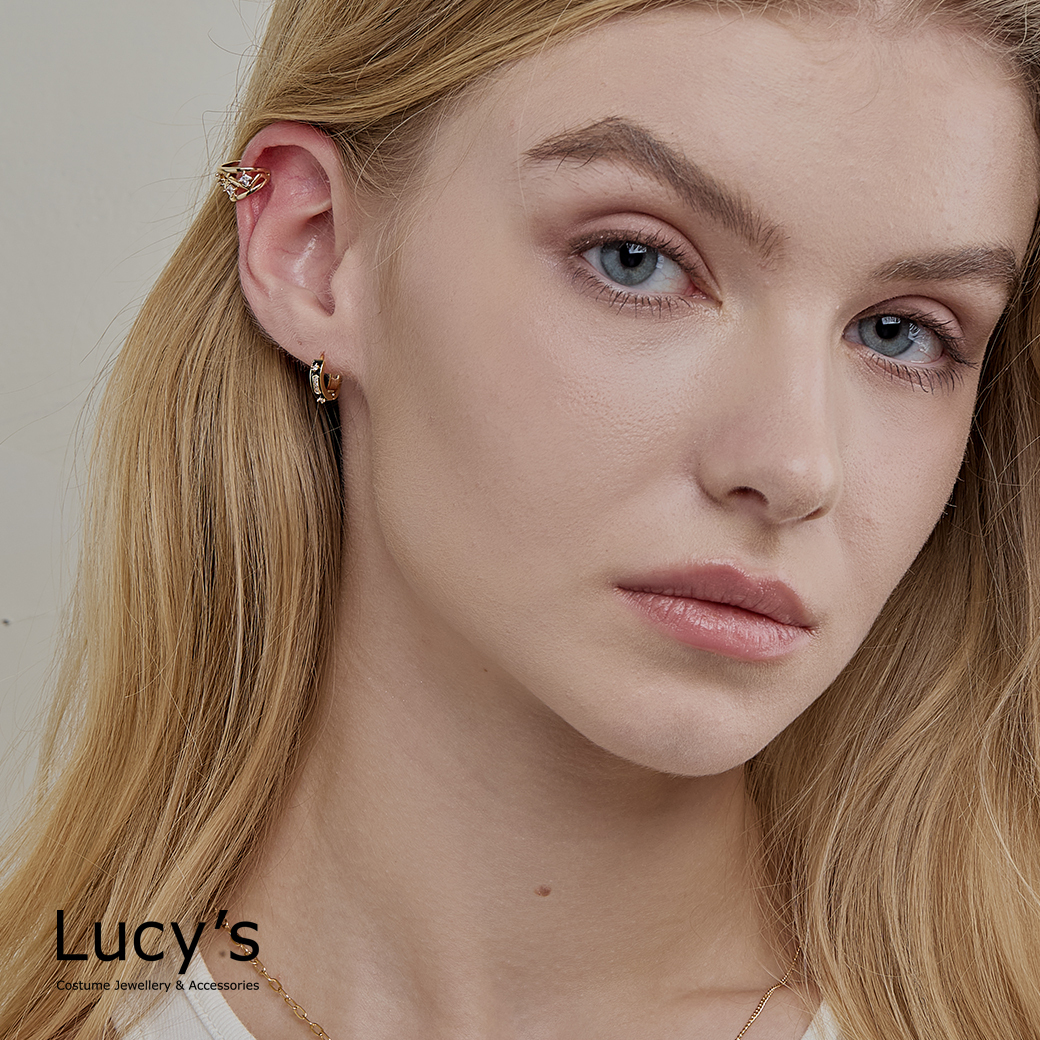 晶鑽流線 耳骨夾 (二色) (116813/116814)