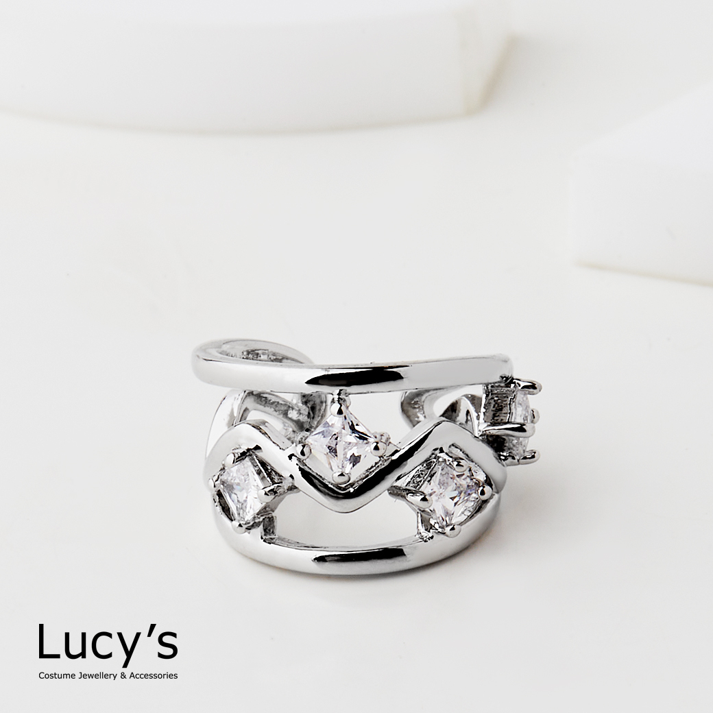 晶鑽流線 耳骨夾 (二色) (116813/116814)