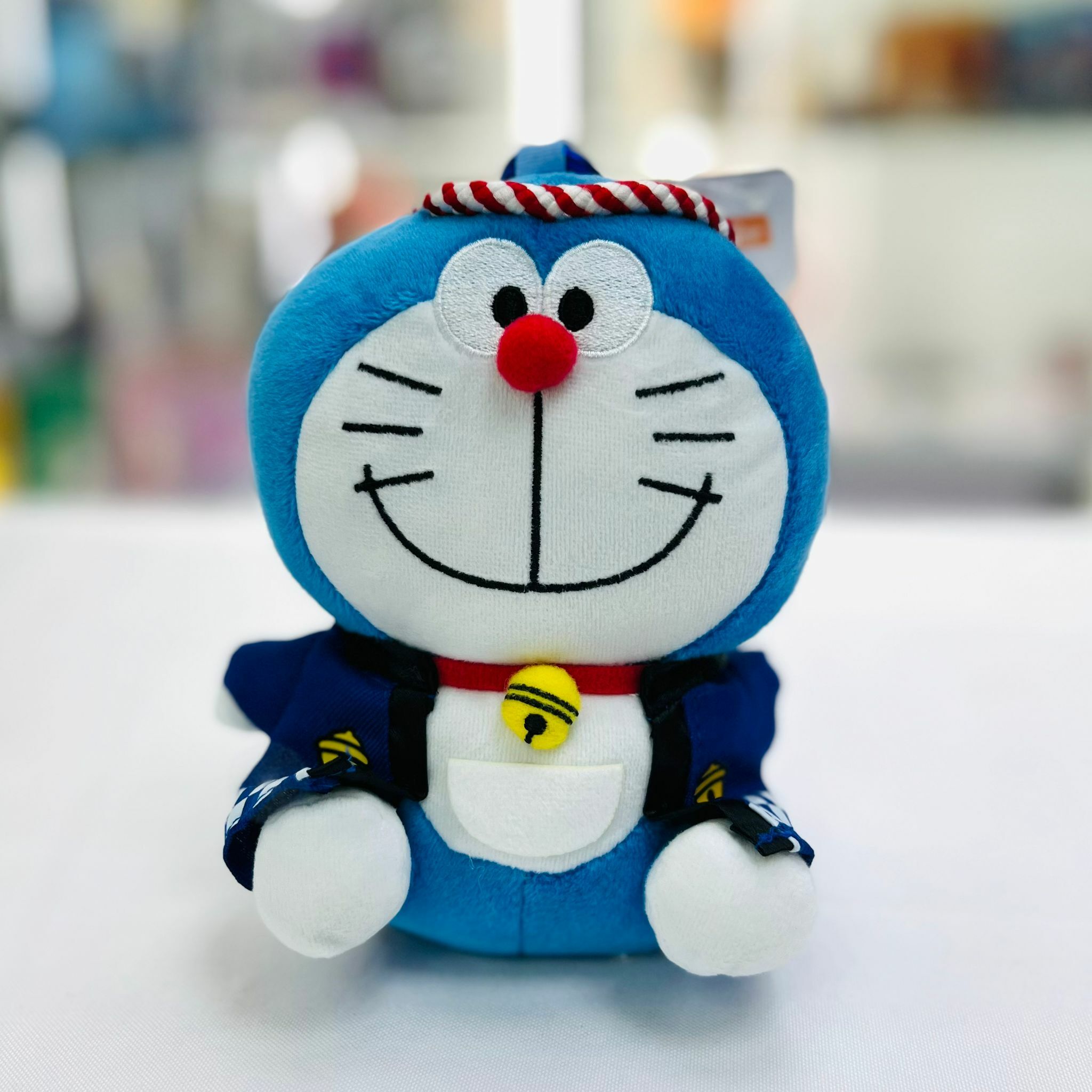 Doraemon Plush Eco Bag Happi Folding Bag Marche Bag Mascot with Carabiner