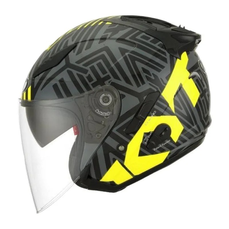 KYT DJ #N黃 彩繪 亮光 內墨片帽款 3/4帽款