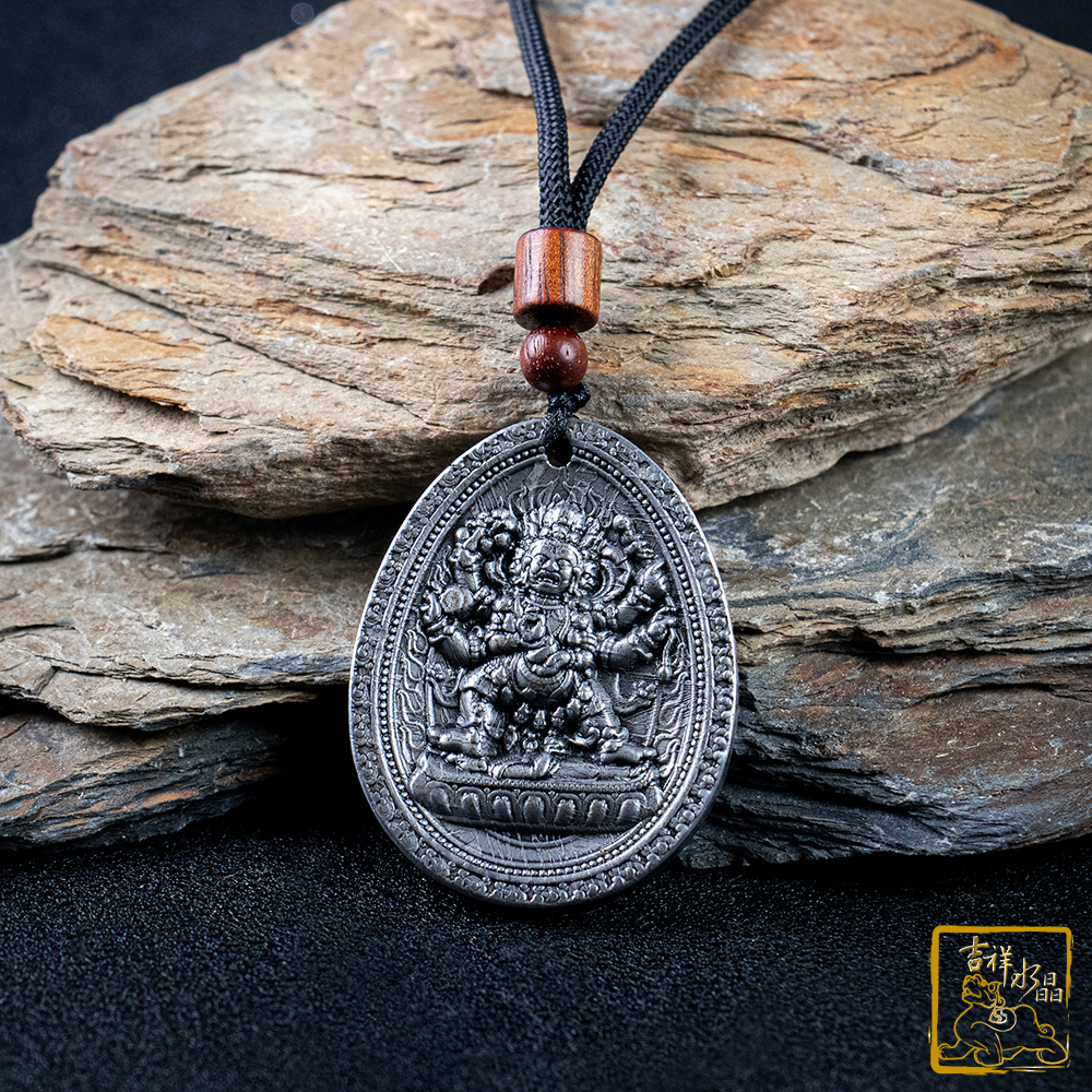 阿勒泰鐵隕石-天鐵隕石大黑天神項鍊 38.4g 驅邪招財